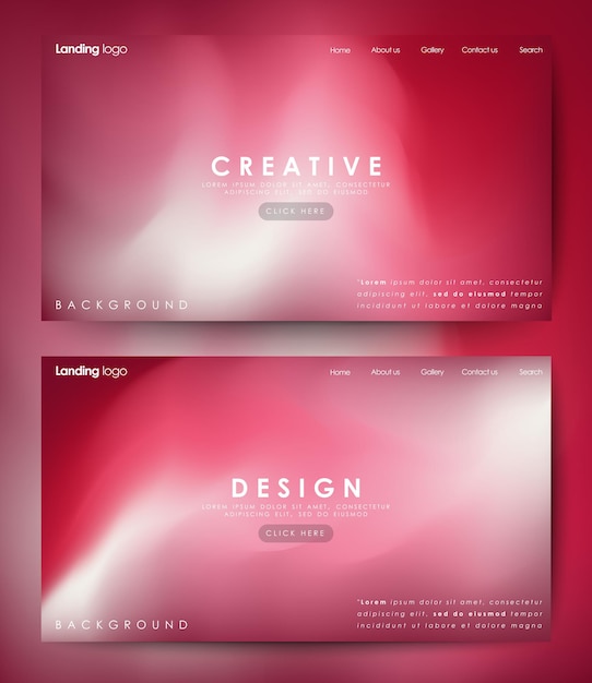 Landing page design inspiration with abstract background