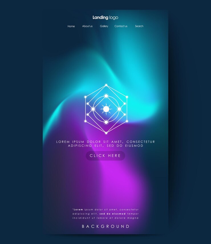 Vector 추상적 인 배경을 가진 방문 페이지 디자인 영감