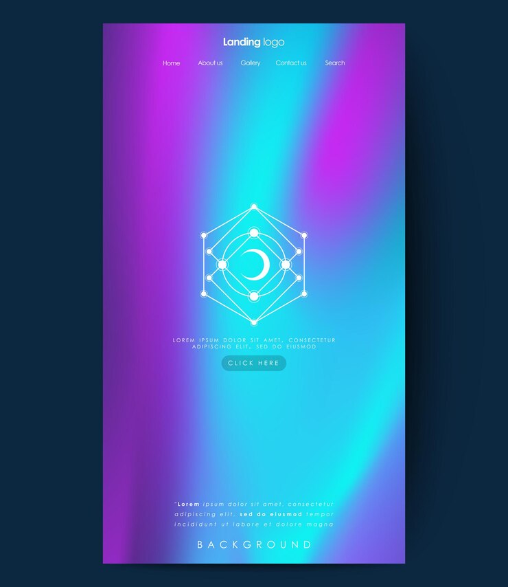Vector landing page design inspiration with abstract background