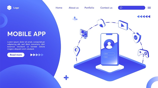 landing page design for mobile app