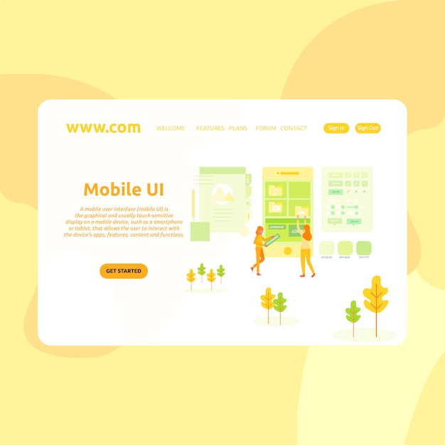 Дизайн целевой страницы mobile ui