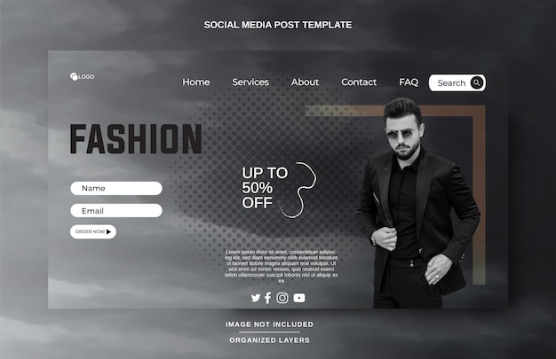 Landing page design store per il fashion marketing