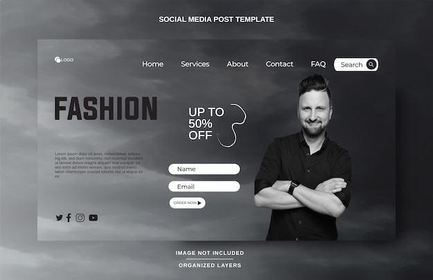 Landing Page Design Template for Fashion Sale or Store