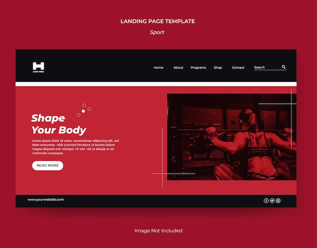 landing page design template for sport