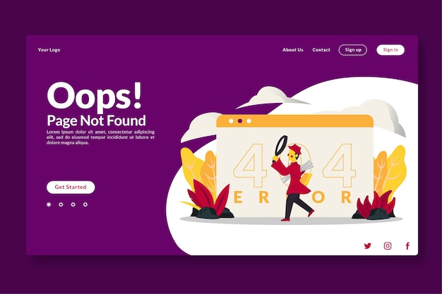 Vector landing page design