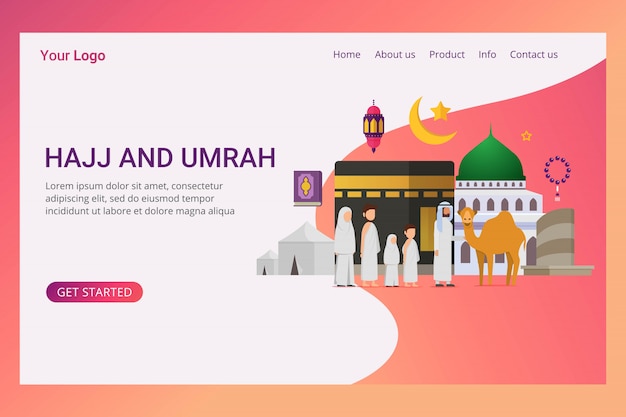 Vector landing page eid adha mubarak design concept