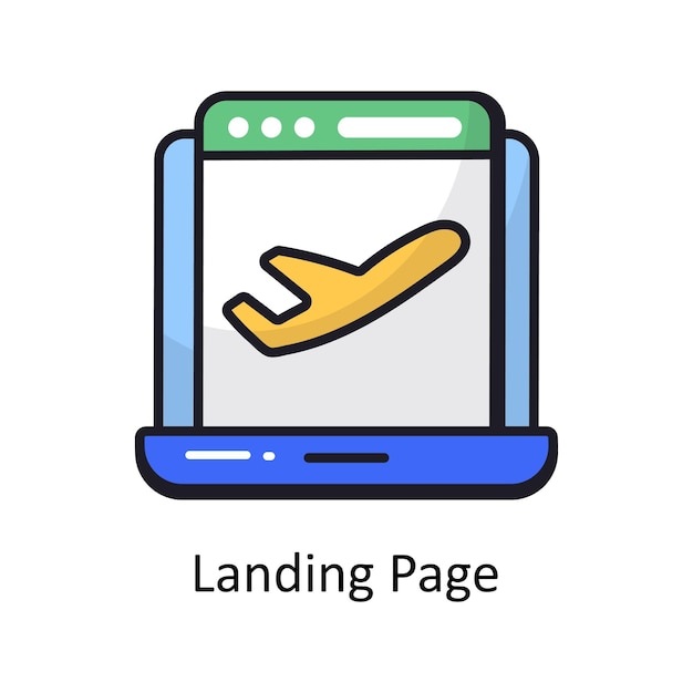 Landing page filled outline doodle Design illustration Symbol on White background EPS 10 File