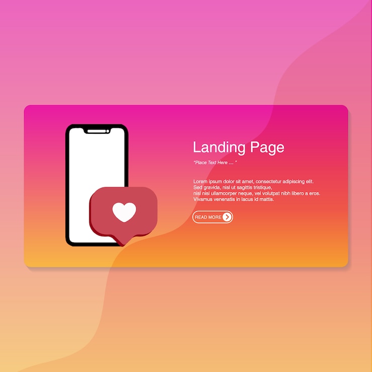 Vector landing page flat design