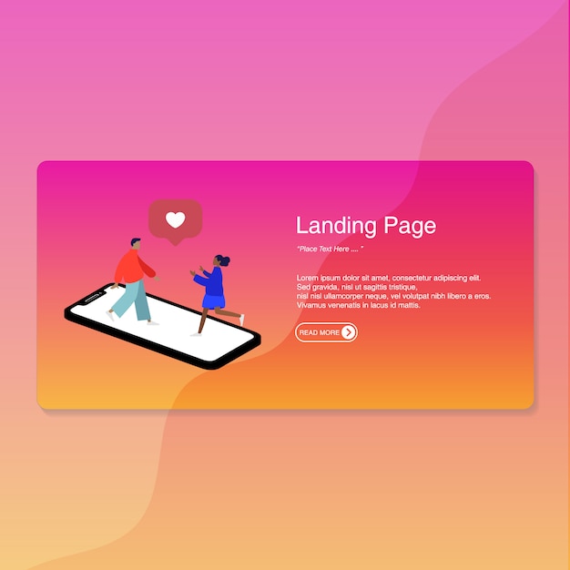 Landing page flat design