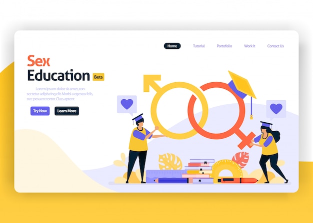 Landing page illustration of sex education