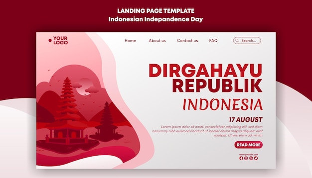 Pagina di destinazione giornata dell'indipendenza dell'indonesia