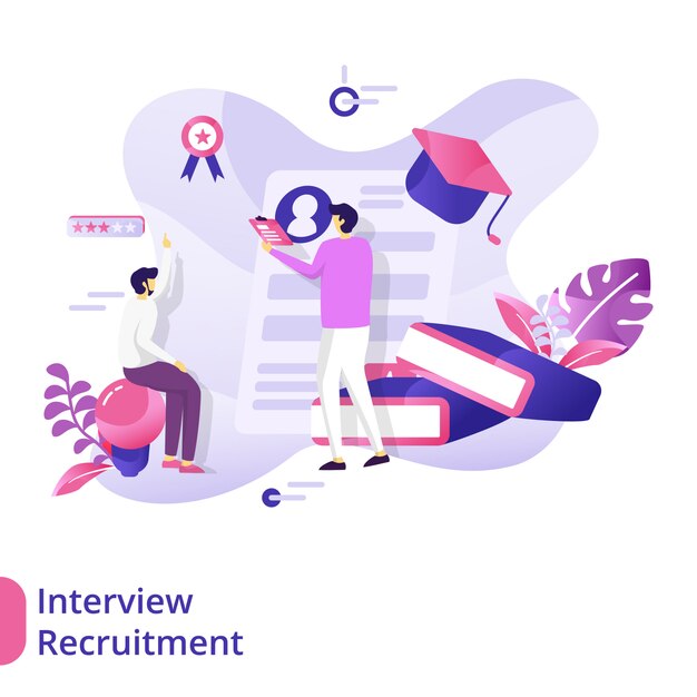 Vector landing page interview recruitment illustration concept