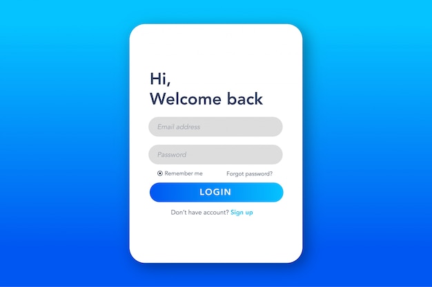 Landing page login form