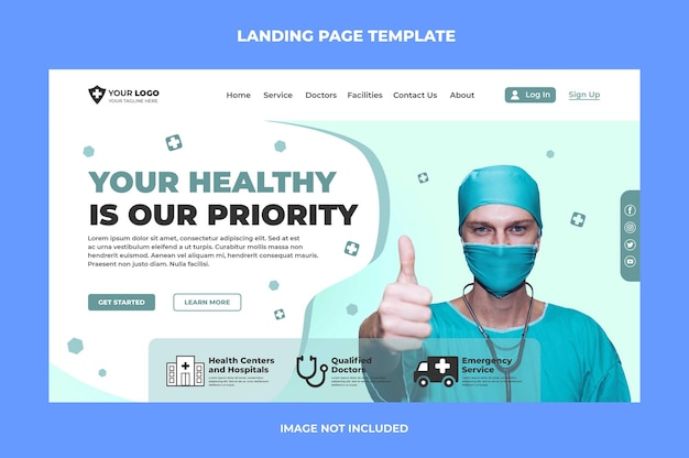 Vector landing page medical vector design