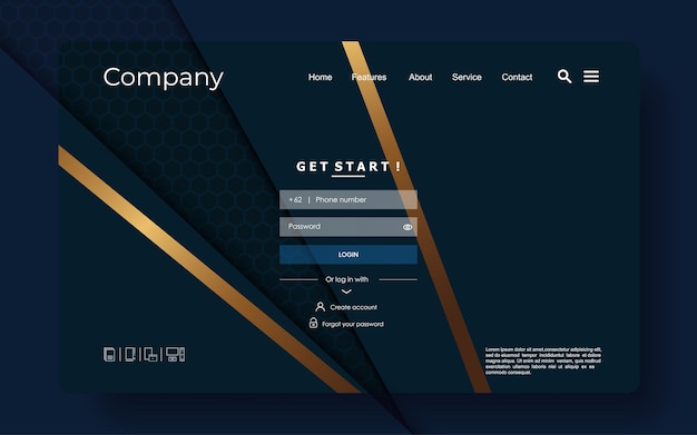 Landing page modern background with abstract and colorful concept