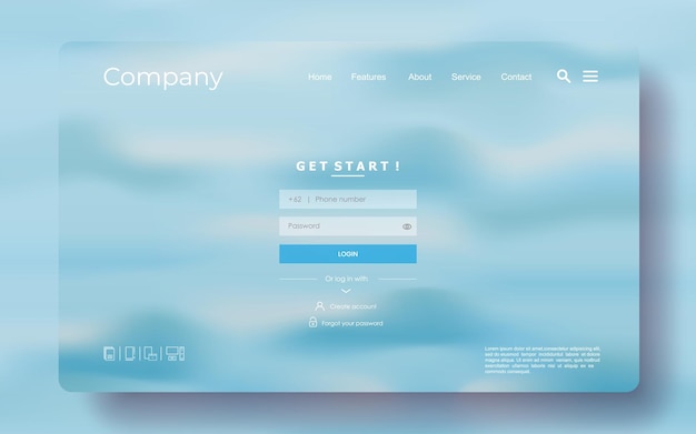 Landing page modern background with abstract and colorful concept