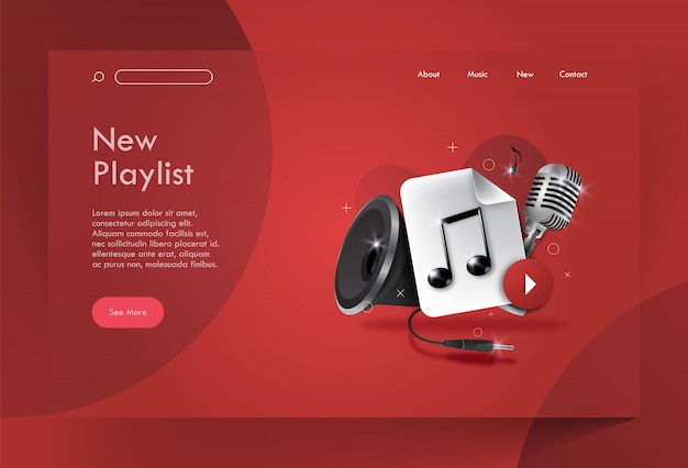 Landing page music, nieuwe afspeellijst