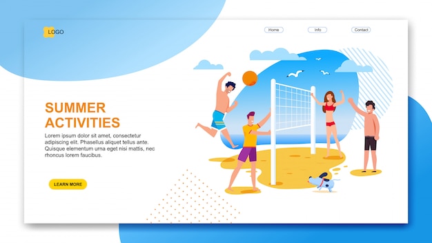 Vector landing page offers organization summer activities