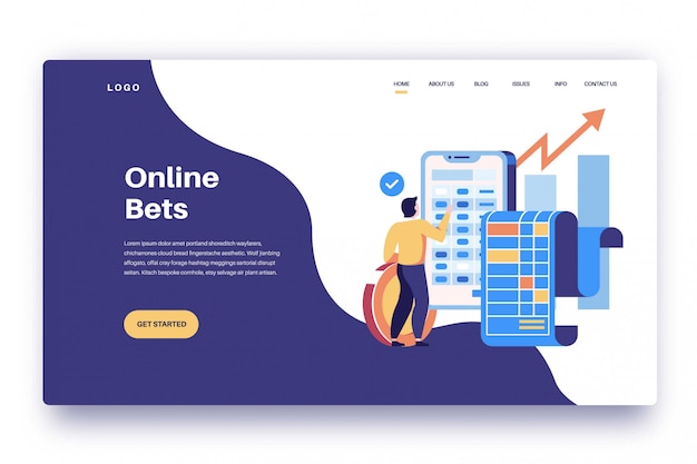 Vettore scommesse online sulla pagina di destinazione