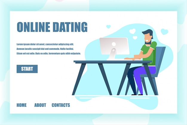 Landing page for online dating service application