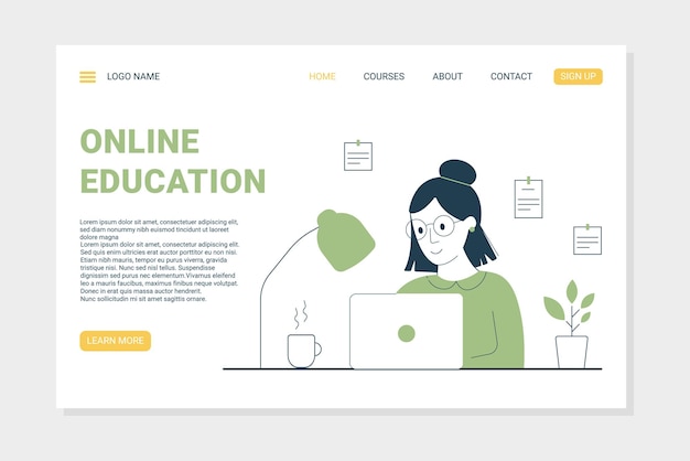 Landing page online education