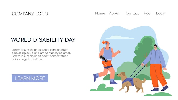 ベクトル 世界障害者デーのランディング ページまたは web バナーのコンセプト障害者国際デー