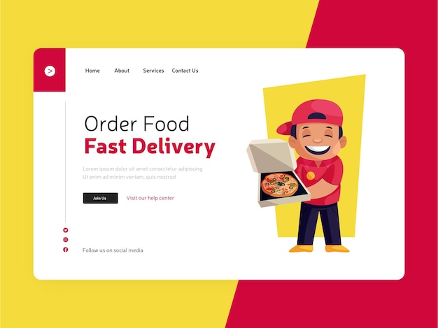 迅速な配達のためのオンライン注文食品のランディングページ
