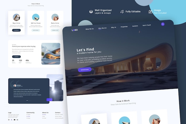 Landing page for real estate business