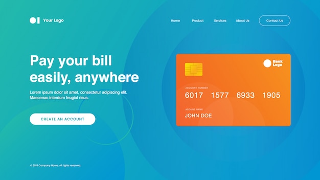 Vector landing page safety payment