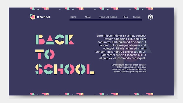 Landing page simple back to schoola