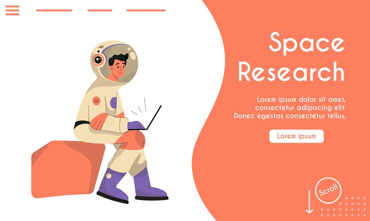 Вектор целевая страница концепции космических исследований