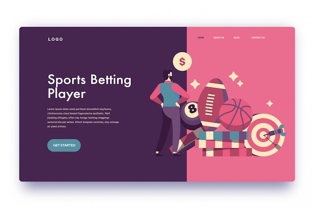 Vector landing page sports betting player