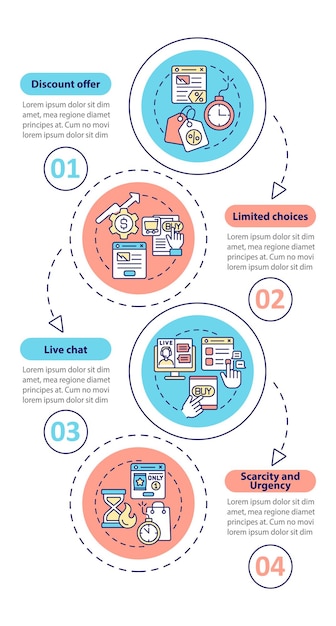 방문 페이지 전략 수직 infographic 템플릿
