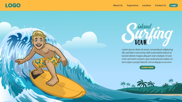 Landing page of surfing page