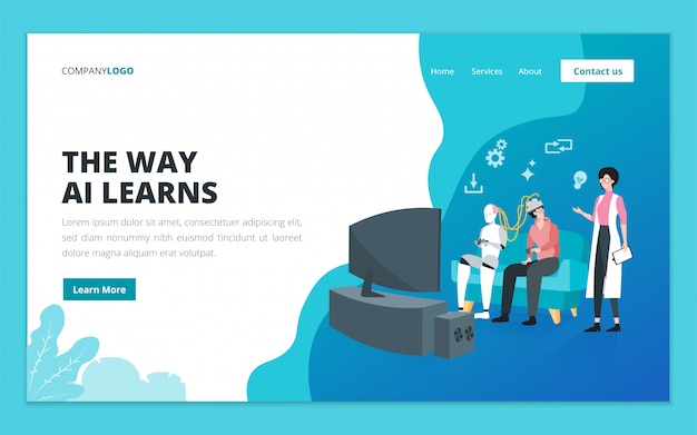 Landing page template of artificial intelligence (ai)