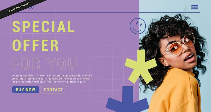 Vector landing page template banner for sale