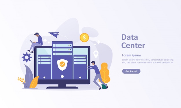 Landing page template of big data with cloud database