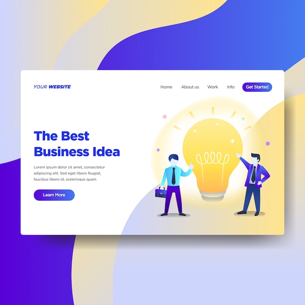 Landing page template of business idea