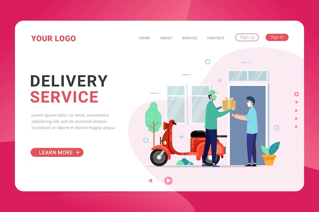 Landing page template delivery order service