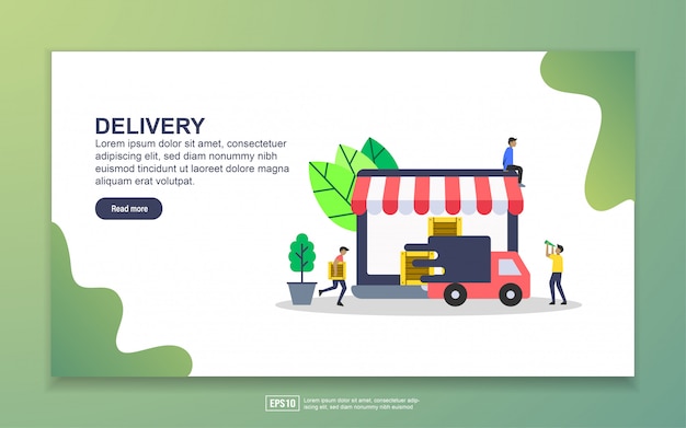 Landing page template of delivery