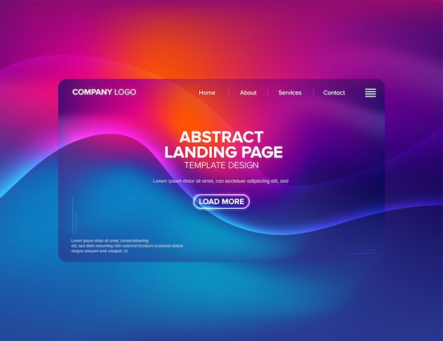 Vector landing page template design