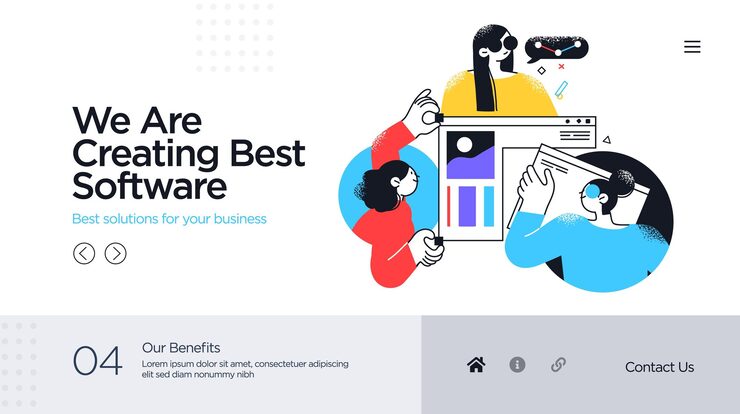 Vector landing page template of developing computer software coding and programming modern flat design