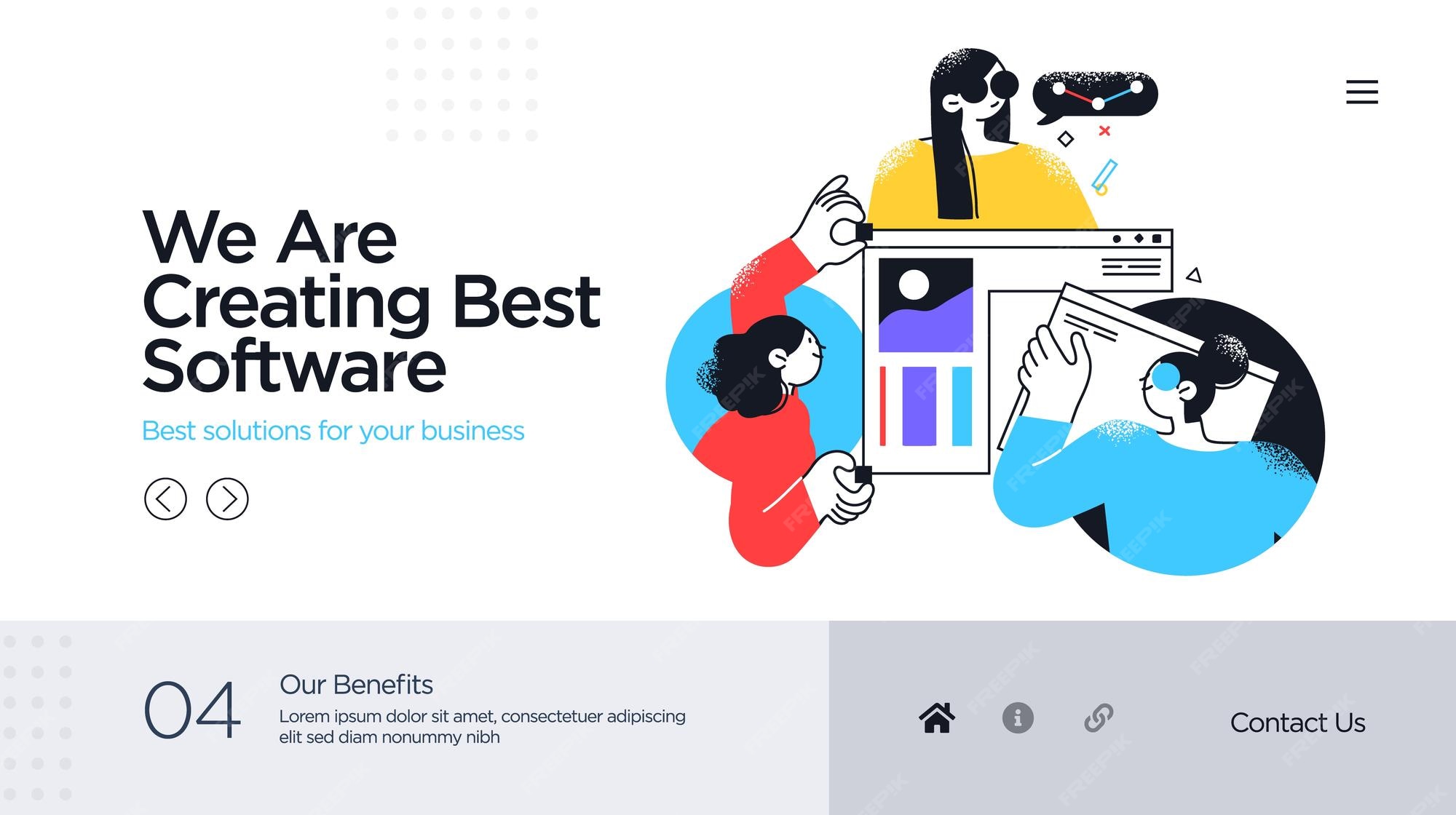Premium Vector | Landing page template of developing computer software ...