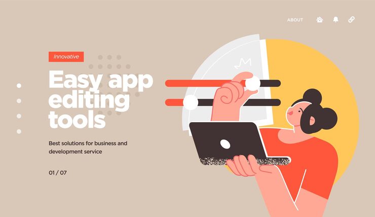 Vector 開發電腦軟件編碼和編程的登陸頁模板