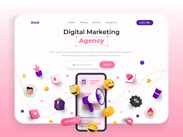 Landing page template digital marketing agency