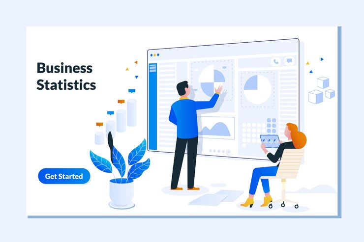 Vector landing page template of financial administration