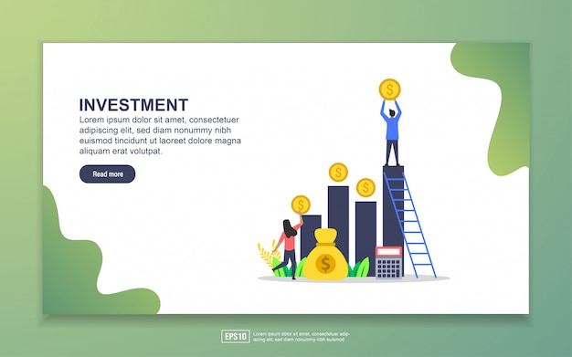 Landing page template of investment