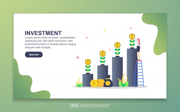 Landing page template of investment