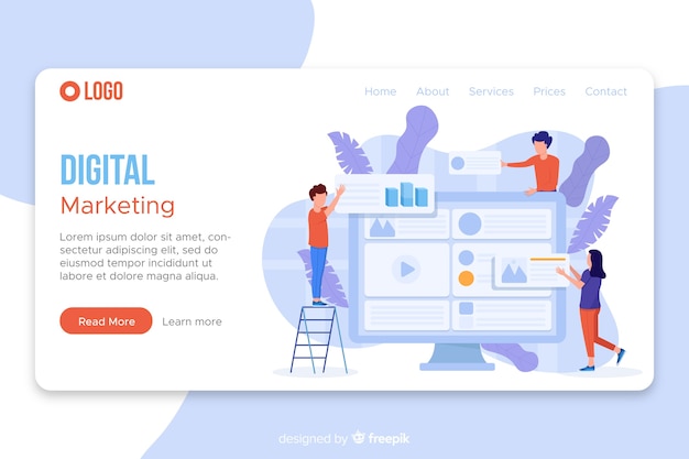 Landing page template of marketing