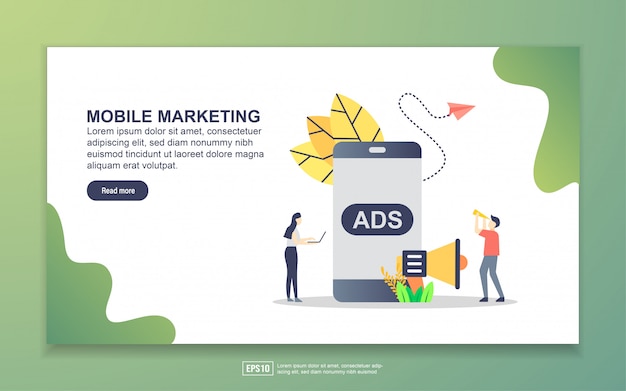 Modello di landing page del mobile marketing